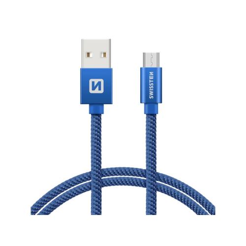 Kabel SWISSTEN USB/Micro USB 0,2m modrý