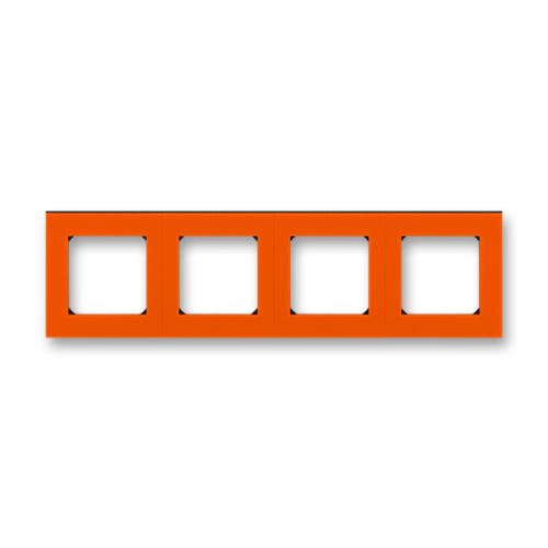 Rámček štvornásobný, pre vodorovnú aj zvislú montáž, oranžová / dymová čierna, ABB Levit 3901H-A05040 66