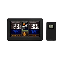 Solight Meteostanice, aplikace Smart Life, extra velký barevný LCD, teplota, vlhkost, tlak, USB nabíjení, černá
