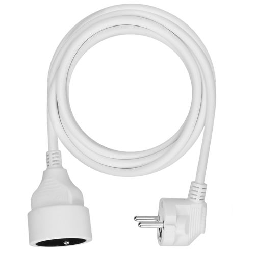 Solight prodlužovací přívod 3m, 1 zásuvka, 16A/3680W, PVC, bílý