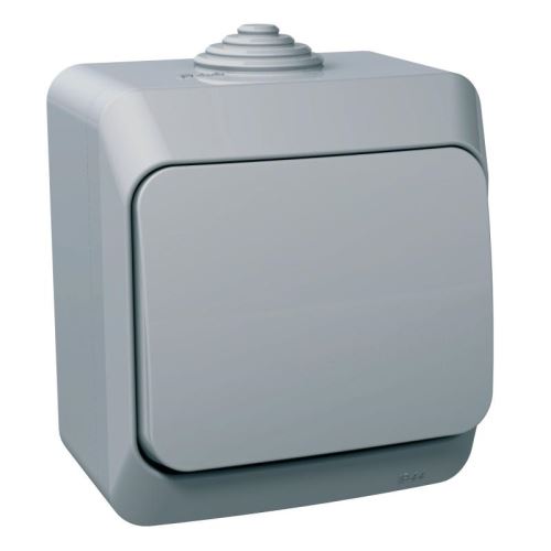Cedar Plus spínač 1/0 IP44 šedá