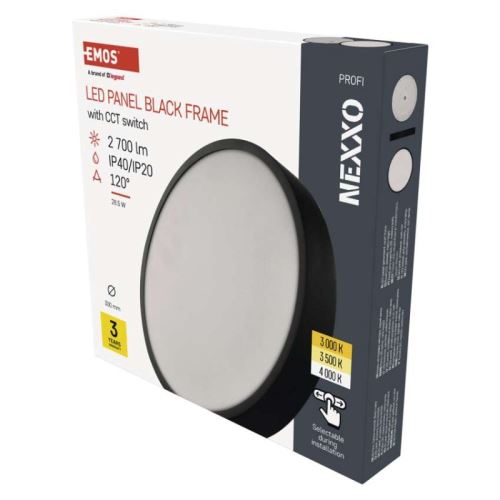 LED prisadené svietidlo NEXXO, kruhové, čierne, 28,5W, so zmenou CCT
