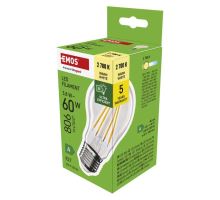 LED žiarovka Filament A60 / E27 / 3,8 W (60 W) / 806 lm / teplá biela