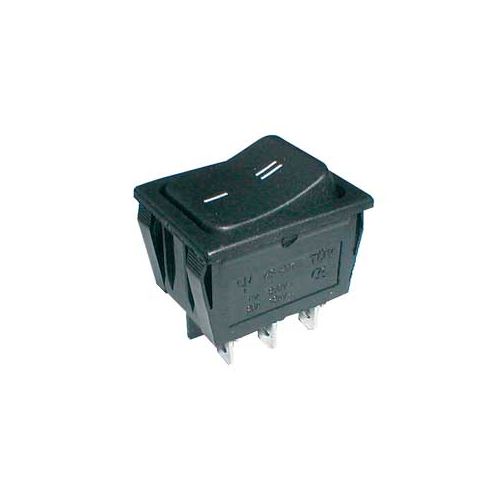 Přepínač kolébkový 2pol./6pin ON-ON 250V/15A černý