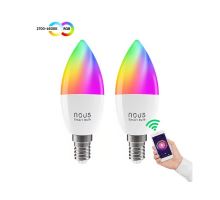 Smart LED žiarovka E14 4,5 W RGB NOUS P4/2pack WiFi Tuya sada 2ks Smart LED žiarovka E14 4,5 W RGB NOUS P4/2pack WiFi Tuya sada 2ks
