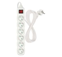 Prodlužovací kabel s vypínačem – 6 zásuvky, 5m, bílý (2)