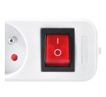 Solight prodlužovací přívod 5m, 6 zásuvek, vypínač, 16A/3680W, PVC, bílý (1)