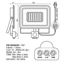 LED bílý reflektor 20W / 4000K - LF0122S (1)