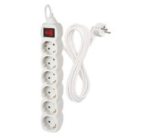 Prodlužovací kabel 3 m / 6 zásuvek / s vypínačem / bílý / PVC / 1,5 mm2 (1)