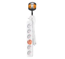 Solight prodlužovací přívod, 6 zásuvek, bílý, 1,5m (3)