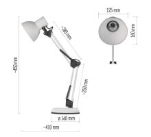 Stolní lampa LUCAS na žárovku E27, bílá (2)