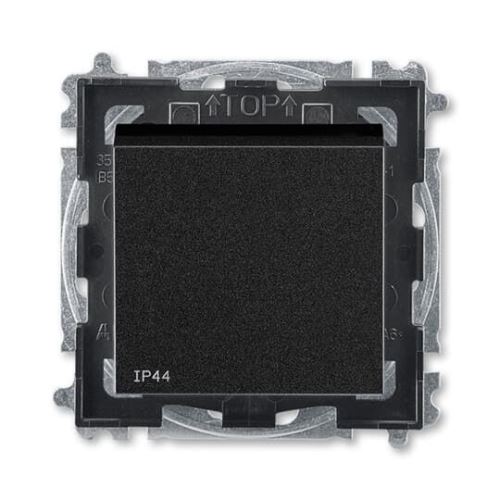 Levit spínač 6/0 tlačidlo prepínacie IP44 onyx/dymová čierna