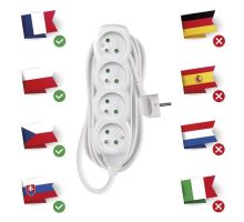 Prodlužovací kabel 4 zásuvky 5m, bílý (4)