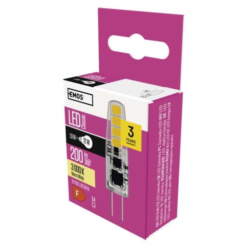 LED žárovka Classic JC A++ 12V 2W G4 teplá bílá