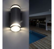 Solight LED venkovní nástěnné osvětlení Potenza, 2x GU10, černá (1)