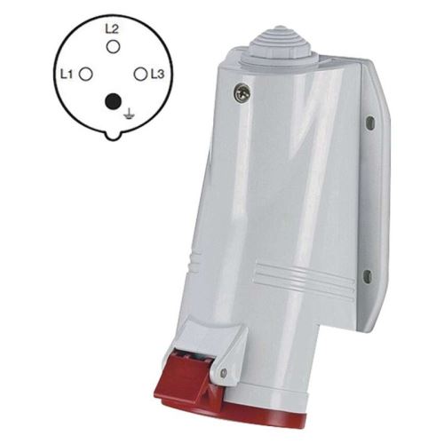 Zásuvka 4P 32A/400 IP44 nástěnná