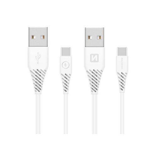 Kábel SWISSTEN USB/USB-C 3.1 1,5m biely (dlhší konektor 9mm)