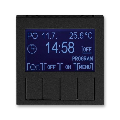 Hodiny spínací programovatelné (ovládací jednotka), onyx/kouřová černá, ABB Levit 3292H-A20301 63