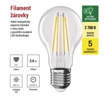 LED žárovka Filament A60 / E27 / 3,8 W (60 W) / 806 lm / teplá bílá (2)