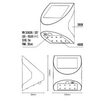 LED biele nástenné solárne svietidlo 3W / 3000K / 4000K - LS125 (5)