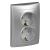 Sedna zásuvka 2-násobná SCHUKO s clonkami Aluminium