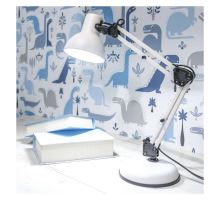 Stolná lampa LUCAS na žiarovku E27, biela