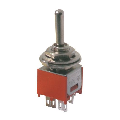 Přepínač páčkový 3pol./6pin ON-OFF-ON mini