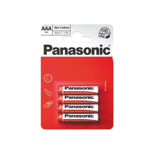 Baterie AAA (R03) Zn-Cl PANASONIC Red 4ks / blistr