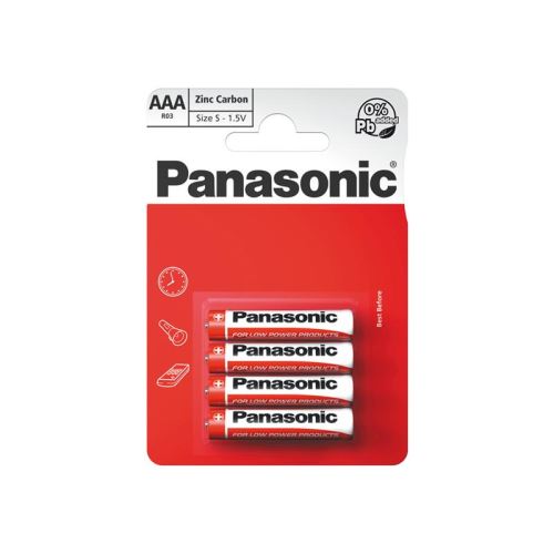 Batéria AAA (R03) Zn-Cl PANASONIC Red 4BP