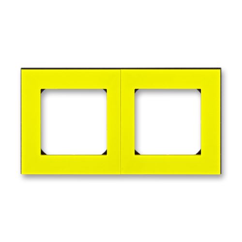 Rámček dvojnásobný, pre vodorovnú aj zvislú montáž, žltá / dymová čierna, ABB Levit 3901H-A05020 64