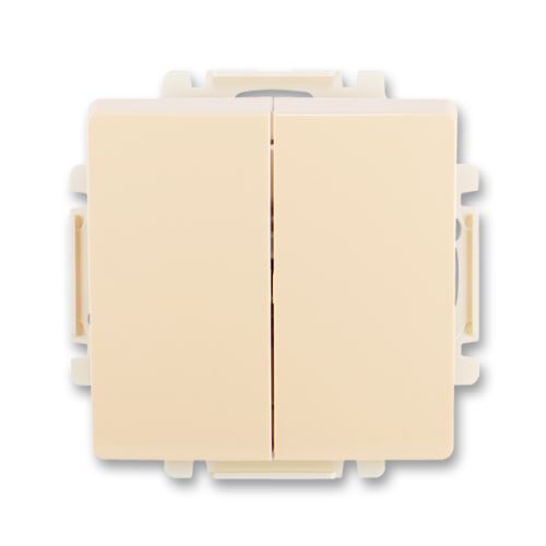 Přepínač střídavý dvojitý s krytem, řazení 6+6, krémová, ABB Swing / Swing L 3557G-A52340 C1