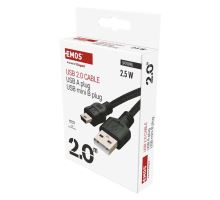 USB kábel 2.0 A / M - mini B / M 2m čierny (6)