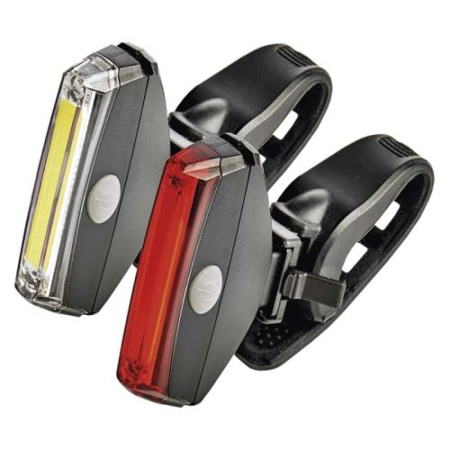 Svítilna na kolo LED COB, SET přední + zadní