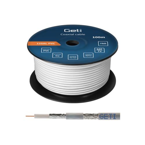 Vodič koax GETI 125AL PVC (100m cievka)