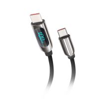 Solight USB-C kabel s displejem, USB-C konektor - USB-C konektor, 100W, 1m (1)