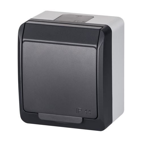 GALATEA IP44 Zásuvka 2P+PE (antracit)