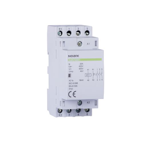 Ex9CH25 31 230V 50/60Hz Instalační stykač, 25 A, ovl. 230V, 3 NO + 1 NC kontakty Noark