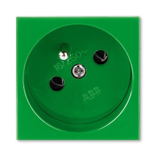 Zásuvka 45x45 s ochranným kolíkem, zelená, ABB Profil 45 5525N-C02347 Z