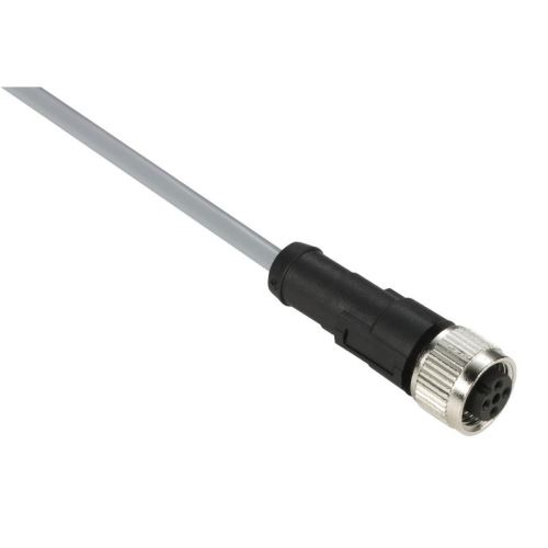Kabel PVC s konektorem M12, přímý,  zásuvka,5 pinů, L=5m