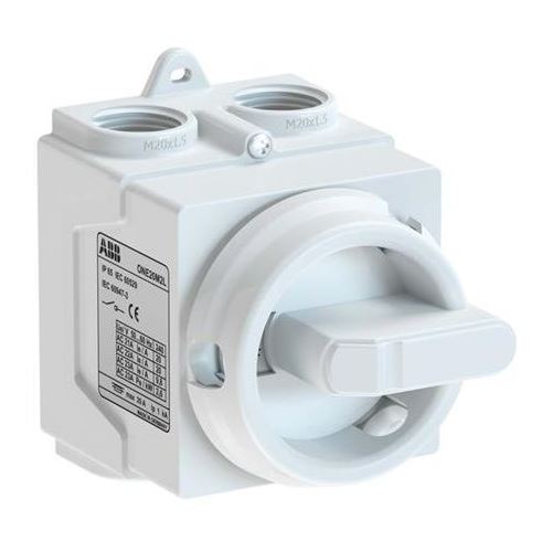 ONE20M2W Odpínač 20A 2P v krytu IP67, bílá, ABB 1SCA138456R1001