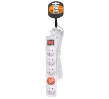 Solight prodlužovací přívod, 5 zásuvek, bílý, vypínač, 3m (3)