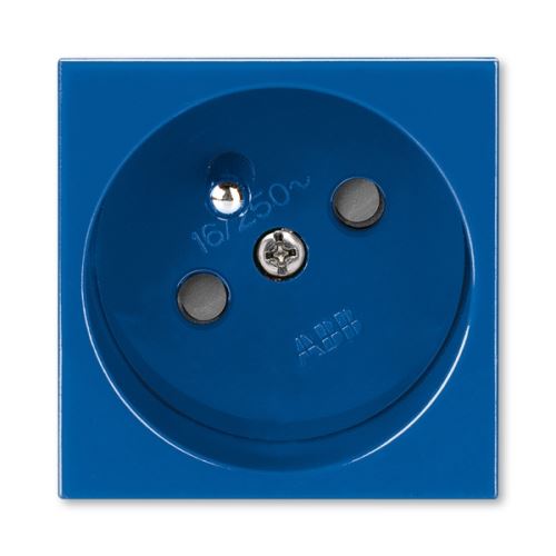 Zásuvka 45x45 s ochranným kolíkem, s clonkami, modrá, ABB Profil 45 5525N-C02357 M