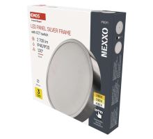 LED prisadené svietidlo NEXXO, kruhové, strieborné, 28,5W, so zmenou CCT