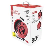 PVC prodlužovací kabel na bubnu - 4 zásuvky 50m pevný střed (P084501) (2)