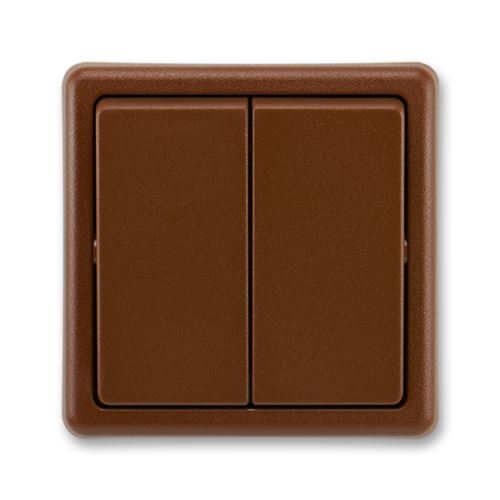 Přepínač dvojitý střídavý, řazení 6+6, hnědá, ABB Classic 3553-52289 H3