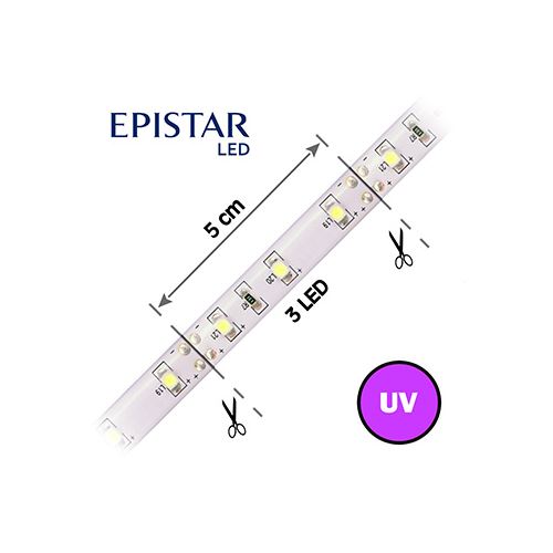 LED pásek s UV čipy 60LED/m, 3528, IP20, 12V, 5m