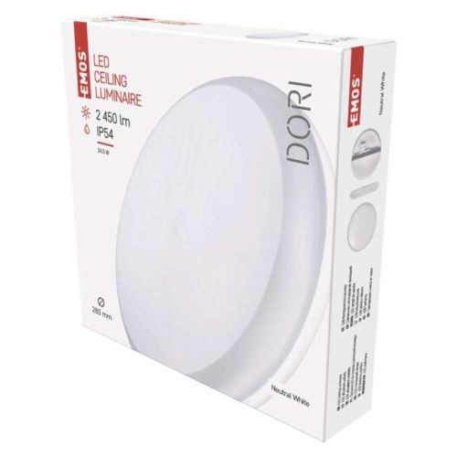 LED prisadené svietidlo Dori, kruh 24W neutrálna biela IP54