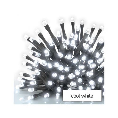 Štandard LED spojovacia vianočná reťaz, 10 m, vonkajšia aj vnútorná, studená biela