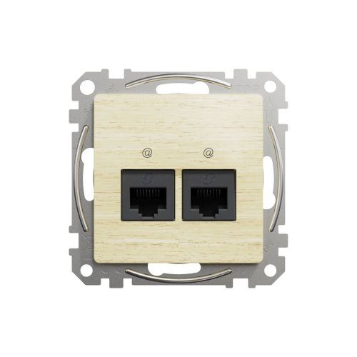 Sedna Elements zásuvka datová 2-násobná RJ45 Cat.5e UTP bříza