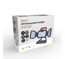 Solight LED reflektor 50W, přenosný, nabíjecí, 5000lm, oranžovo-černý (10)